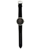 Emporio Armani Modern Slim Quartz Grey Dial Black Leather Strap Watch For Men - AR11162